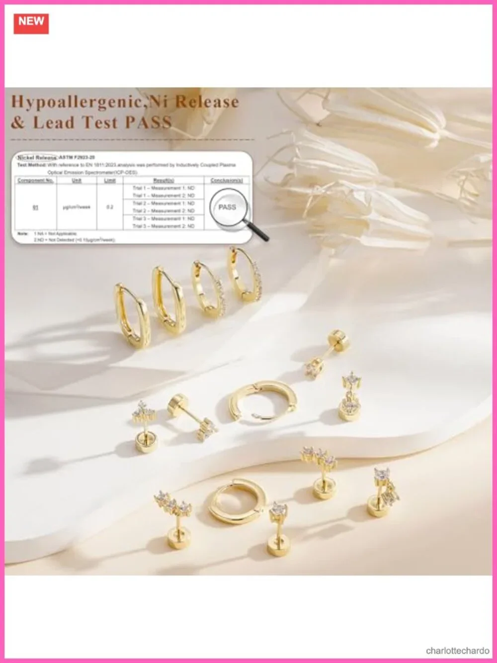 14K Gold-Plated Hypoallergenic Stud Hoop Earrings Set for Women